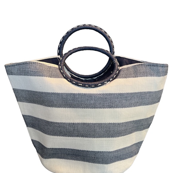 NWT- 🏖 Large  Blue & White Beach / Resort Bag Tote - Picture 2 of 4